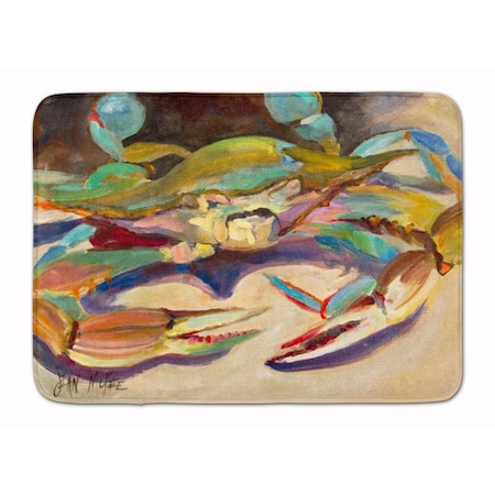 Carolines Treasures Blue Crab Tail Fin Machine Washable Memory Foam Mat JMK1101RUG